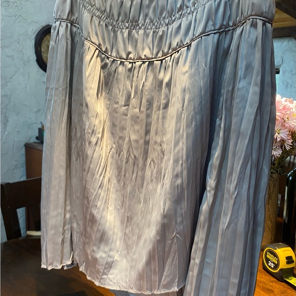 Vintage Sundance Dove Gray Silky A-line Skirt Size 14 - Picture 7 of 12